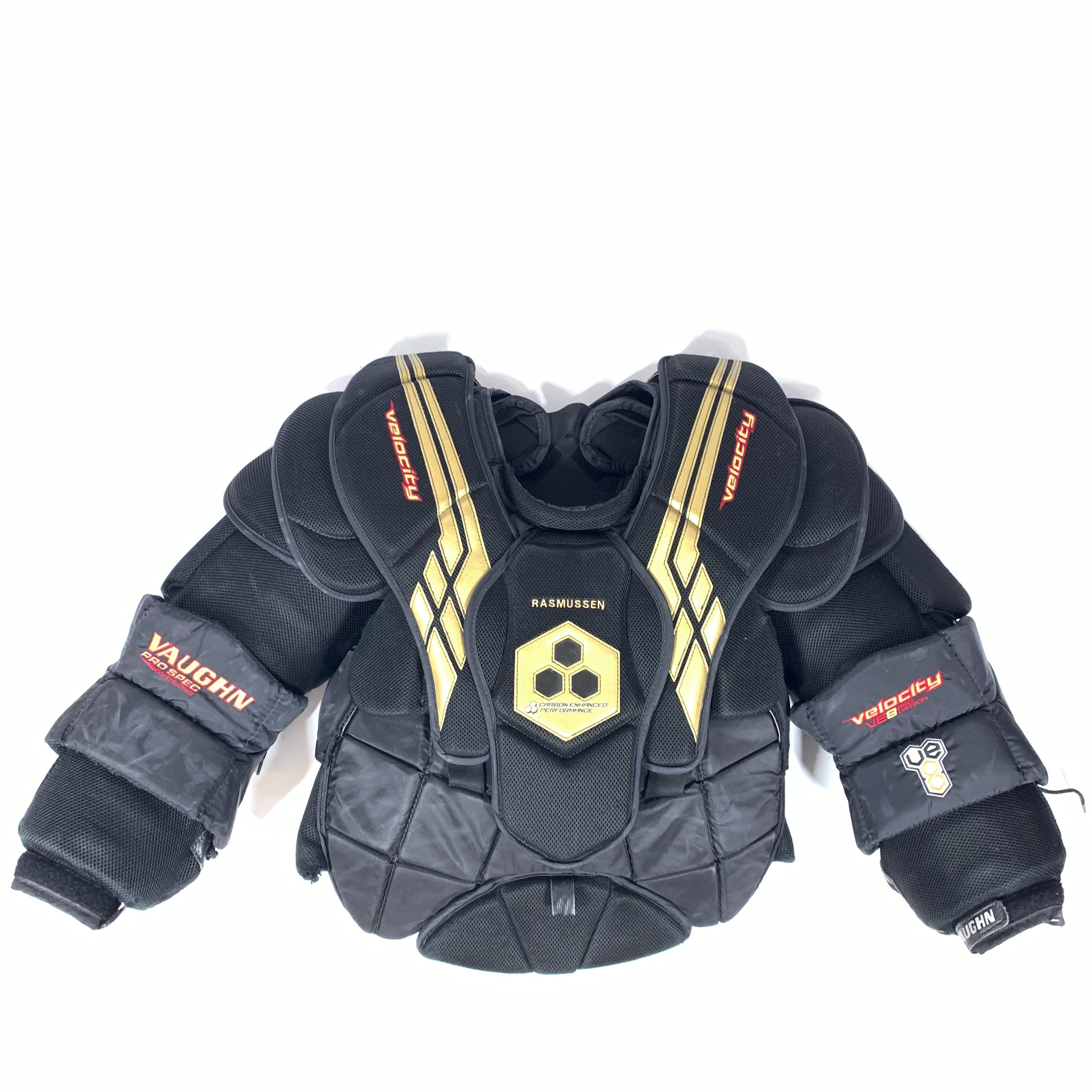 Vaughn VE8 - Used Pro Stock Goalie Chest Protector (Black/Gold)